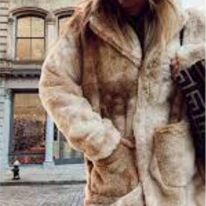 NWOT 12th Tribe De Ville Tan Faux Fur Jacket